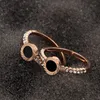 Wedding Rings 2021 Fashion Stainless Steel Love Crystal Black Shell Sculpture Flower Rose Gold Color Women Female Party Gift