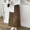 Ofis Lady Leopar Nazik Vintage Tüm Maç Hayvan Baskılı Vedtidos Para Mujer Verano Elegance Retro Uzun Etekler 210421