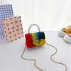 Красочные детские детские плеча кошельки для девочек мода корейский жемчужный сумочка оптом конфеты сумки для детей