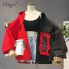 Harajuku Oversize Patchwork Jacke Frauen Frühling Herbst Ankunft Outwear Mantel Hip Hop Streetwear Lose BF Stil Jacken 211109