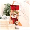 Dekoracje świąteczne świąteczne dostawy Strona główna Ogród Three-Nations Drukowane Pończochy Torba Prezent Old Man Snowman Xmax Ozdoby Childrens