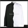 Apparel Drop Delivery Xs6Xl 2021 Mens Clothing Hair Stylist Show Design Hollow Out Black And White Stitched Shirt Plus Size Costumes Casual S