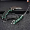 홍보! M27 Karambit 나이프 DC53 블랙 / 화이트 스톤 워시 블레이드 전체 당나라 G10 Kydex 고정 블레이드 발톱 칼 손잡이