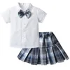 Bekleidungssets 2 stücke Mädchen Beiläufige Set Uniform Entworfene Frühling Kinder Sport Nette Top und Rock Geburtstags-Leistungskleidung -6 YS 2021