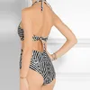 Women's Swimwear Summer Style Bikini Suit Black And White Stripe Decoration Beach Swimsuit