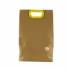 Stand Up Kraft Paper Bag Portable avec poignée en plastique Sac d'emballage de riz Farine Tea Gift Food Bag