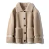 Koreaanse vrouwen Short Lamb Cashmere Coat Leisure Sheep Shearing Composite One Turn Wool Collar Fur Women's Wear 2111207