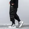 Pantalon parachutiste Harajuku pour hommes, vêtements amples tactiques Hip Hop avec cordon de serrage, salopette Cargo multi-poches, Techwear pantalon décontracté