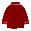Ny ankomst mjuk syskonmatch pyjamas pojkar och flickor kläder sätter jul röd sammet barn pyjamas1659316