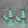 glow in the dark Water Pipes Dab Rig Glass Oil Rigs herb bubbler bowl silicone Bong Mini Pipe Recycler Hookah