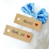 100 stks Kraft papieren tags met snaren handgemaakte liefde hang kledingstuk voor snoep / geschenk / cookies Display verpakking label kaart gift wrap