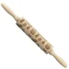 NewEaster Embossed Rolling Pin Engraved Carved Wood Baking Cookies Biscuit Fondant Cake Dough Roller Flower Easter Rabbit Egg EWA3590