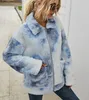 Kvinnor Vinter Kläder Fleecefodrad Tie-Dye Coat Sweaters Pullover Cardigan Fashion OuterWear Girl Outwear Långärmad Varm Toppar WMQ1114