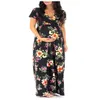 2020 женская одежда беременности платья с коротким рукавом флора вечернее материнство длинное платье фотография летняя беременная одежда Q0713