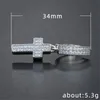 Hip Hop Cross baumeln Ohrring Vintage Schmuck 925 Sterling Silbergold Fill Pave White Sapphire CZ Dimaond GemsRones Braut Frauen Hochzeit Tropfen Ohrringe Geschenk