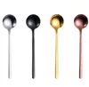 Mini Kaffe Spoon Rostfritt Stål Tea Spoons Guld Stirring Tesked Bar Restaurang Kök Tillbehör Julfödelsedagsfest Sn2699