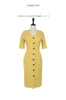 Summer Dress Women Cotton Linen OL Casual Half Sleeve es Female V neck Solid Yellow Boho Robe Femme Vestido 210423