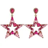 Barokke Crystal Star Hanger Dangle Oorbellen voor Dames Mode-sieraden Maxi Meisjes Verklaring Oorbellen Accessoires