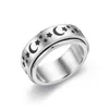 New Star Moon Titanium Steel Rotating Couple Ring Set Jewelry Stainless