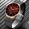 LIGE Fashion Mens Watches Top Brand Luxury Quartz Watch Men Mesh Steel Waterproof Ultra-thin Wristwatch For Men Sport Clock 210527