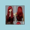 dark red cosplay wig