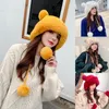 Bonnet / Crâne Caps Doux Mignon Casual Chaud Chapeau De Laine Seau En Peluche Balle Tricoté Avec Pom-Pom Bonnet Respirant Pour Femmes Dames