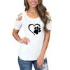 2020 5XL Harajuku lovely heart Tshirt Women Causal T-shirt Cotton Bear paw Tees Woman off shoulder tops Clothes Drop Shipping X0628