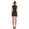 Ocstrade Arrivals Black Mesh Bandage Dress Women Deep V Neck Abiti sexy Bodycon Evening Club Party 210527