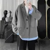 Moda masculina casual casacos terno jaquetas soltas blazer roupas ocidentais preto / cinza / amarelo cor outerwear plus size M-XL 210524