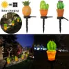 Ogród Światła Outdoor Słoneczna Wodoodporna LED Ground Simulation Ananas Kaktus Lampa Roślinowa Villa Path Lawn - .a