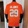 2021 Nouveau maillot de football des mineurs NCAA UTEP 29 AA.Aaron Jones College Jersey Orange Navy Taille Jeune Adulte