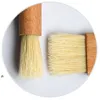 Household Wooden Oil Brushes Wood Handle BBQ Tools Grill Pastry Butter Honey Sauce Basting Bristle Round Flat Brush Baking by sea RRF14258