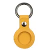 Keychain Anti-Lost Faux Läderfodral Skydd Anti-Scratch Tracking Locator Protector Ersättning för iOS Airtag Hooks Rails DHL Snabb