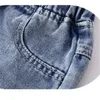 Söta barn Jeans tjejer byxor Asymmetry Pearl Slit Wide-Ben Jeans Barnkläder för 3 4 5 6 7 8 9 10 11 12 13 ÅR GIRL1 643 Y2