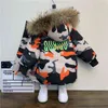 2 3 4 5 6 7 8 år Toddler Boys Camouflage päls hoodedrockar Vinter Disguise Jacket Barnkläder Ytterkläder Outfits 211203