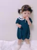 Baby Clothes Summer Boy Girl Jumpsuit Lapel Cute Bodysuit Infant Cotton Short-sleeved Romper 210515