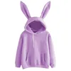 Fashion-Autumn Winter Women Hoodies Kawaii Rabbit Ears Fashion Hoody Casual colors Solid Color Warm Sweatshirt