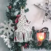 Macrame mão de malha árvore de Natal tapeçaria parede pingente pendurado pingente pendurado tecida tapeçaria casa decoração