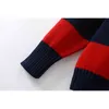 Oversize Girls Soft Cotton Sweaters Autumn Fashion Ladies Vintage Loose Striped Red Pullovers Streetwear Women Chic 210427
