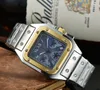 2021 Nya sex sömmar Luxury Mens Watches All Dial Work Quartz Watch High Quality Top Brand Moon Phase Chronograph Clock Steel Bel2366