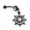 Stopowy Diamentowy Rudder Brzuch Przycisk Ring Belly Button Paznokci Biżuteria