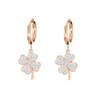 Brincos de jóias coreanas de aço inoxidável em ouro rosa para mulheres para mulheres acessórios 2021 Huggie