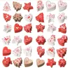 Red&White Natural Wood Christmas Ornaments Decor for Trees Hanging Pendant Wooden Xmas Tree Heart Star Snowflower Bell