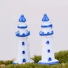 Obiekty dekoracyjne figurki 2PC vintage białe latarni morskie miniaturowe bajkowe domy ogrodowe domy dekoracja mini rzemieślnicze mikro krajobraz deco