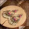 Dangle Chandelier Boucles d'oreilles Bijoux Rose Goldn Gland Boucle d'oreille pour femmes Bohême Ethnique Femelle Brincos Indien Aessories Drop Livraison 2021 V