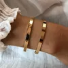 Brangle Women Fashion Chunky Gold plaquée Cuff Adjustable Set 2pcs6pcs Bracelets sculptés géométriques rétro emballés5650090