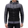 Mäns Hoodies Sweatshirts Män Casual Hooded Coat Höst Vinter Sportkläder Male Cardigan Sweatshirt Mens Hip Hop Coats Färgblockering