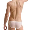 Transparente Herren-Slips aus sexy Eisseide, ultradünn, bequem, Low Rise, männlich, Mini-Unterhose, Bikini-Unterhose