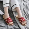 Feminine spring and autumn slippers fashion couples home indoor four seasons non-slip soft floor linen sandals large size 35-44