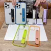 Shockproof clear Acrylic phone cases with bracket for iphone 13 12 11 pro max XR XS X 7 8 Plus fashion Purple anti-fall transparent cellphone case six colors wholesale